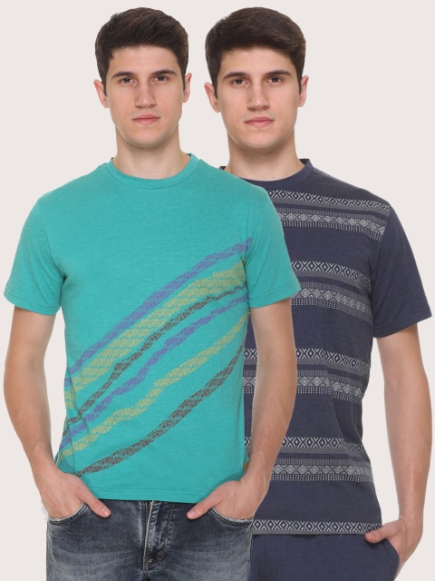 

Obaan Men Green 2 Striped Pockets T-shirt