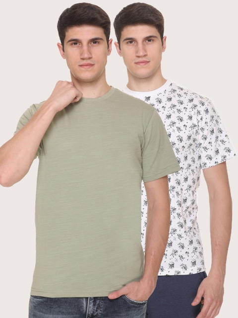 

Obaan Men Green 2 Raw Edge T-shirt