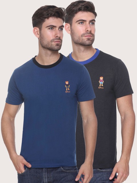 

Obaan Men Blue 2 Applique T-shirt