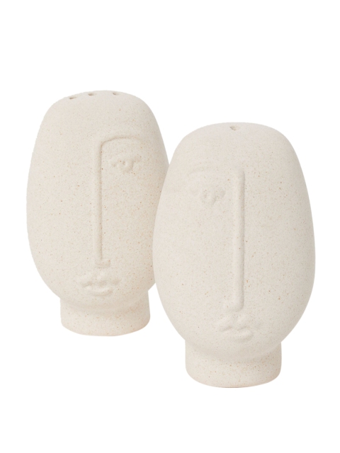 

H&M Beige Stoneware Salt and Pepper Set