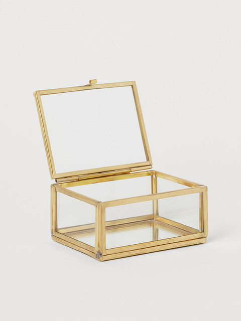 

H&M Gold-Toned Small Clear Glass Box