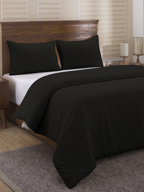 

Divine Casa Black Solid 150 TC Double Duvet Cover With 2 Pillow Covers