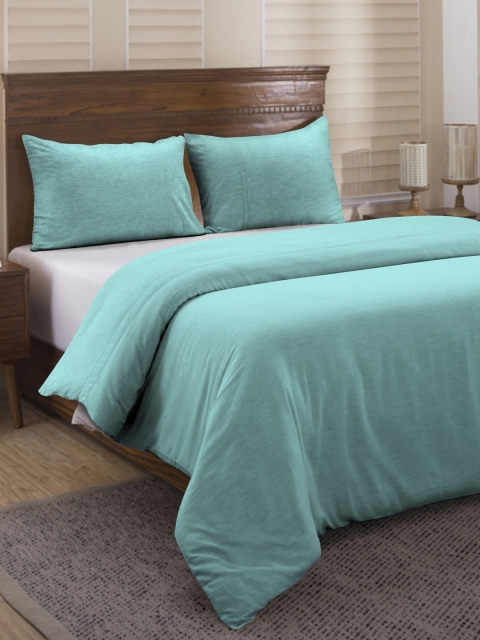 

Divine Casa Blue & Grey Solid 150 TC Double Duvet Cover With Pillow Covers