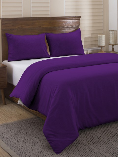 

Divine Casa Purple Solid 150TC Double Duvet Cover With 2 Pillow Covers