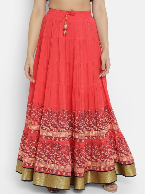 

V2 Value & Variety Women Coral Printed Skirt