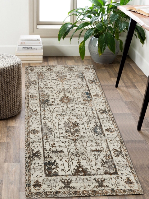 

OBSESSIONS Cream & Beige Ethnic Motifs Floor Runner