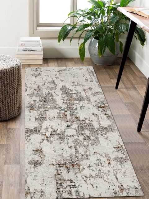 

OBSESSIONS Cream & Multicoloured Abstract Floor Runner