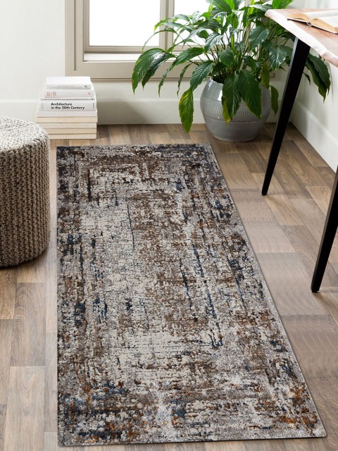 

OBSESSIONS Brown Abstract Floor Runner