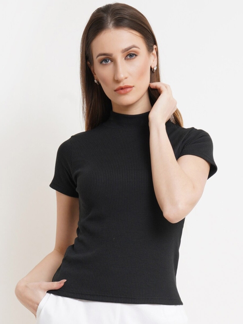 

Purple State Black Pure Cotton Knitted Top