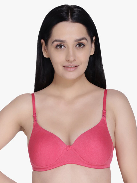 

Anoma Pink Cotton Lightly Padded Non-Wired Non-Wired Regular Bra ANM01A