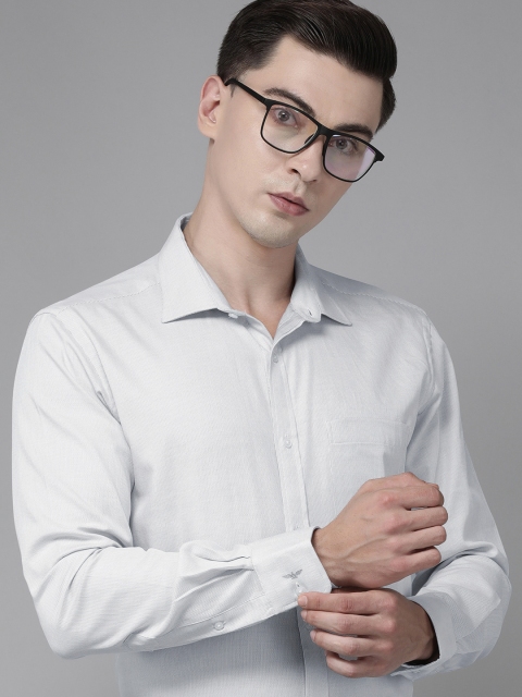 

Park Avenue Men Light Grey Self Design Slim Fit Formal Shirt