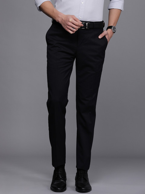 

Raymond Men Navy Blue Solid Slim Fit Formal Trousers