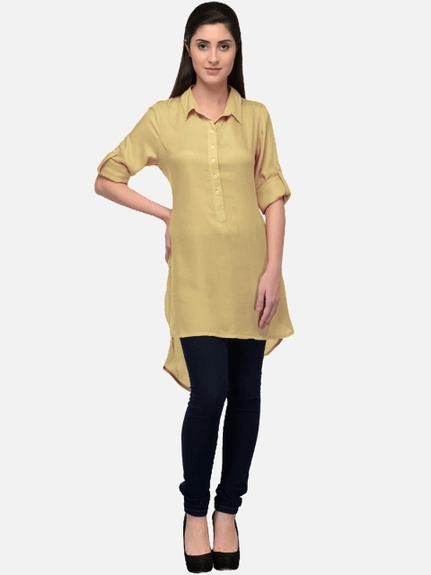 

KALINI Women Gold-Toned Colourblocked Asymmetric Pathani Kurta