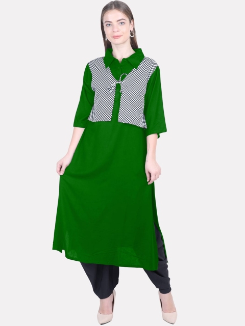 

KALINI Women Green Yoke Design Yoke Design Kurta