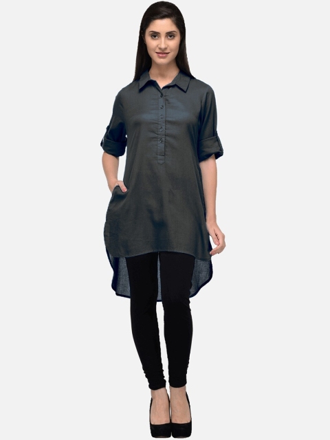 

KALINI Women Black Asymmetric Pathani Kurta