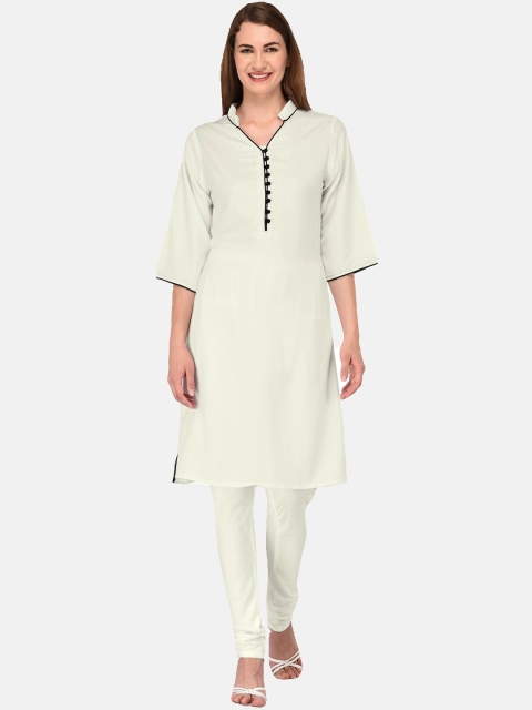 

KALINI Women Off White Thread Work Kurta
