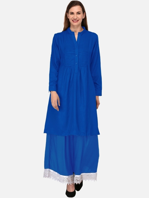 

KALINI Women Turquoise Blue Thread Work Anarkali Kurta