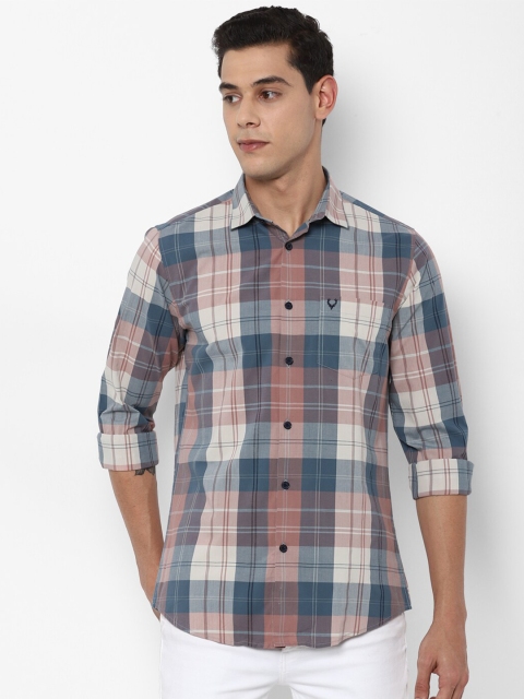 

Allen Solly Men Green & Brown Slim Fit Checked Casual Cotton Shirt