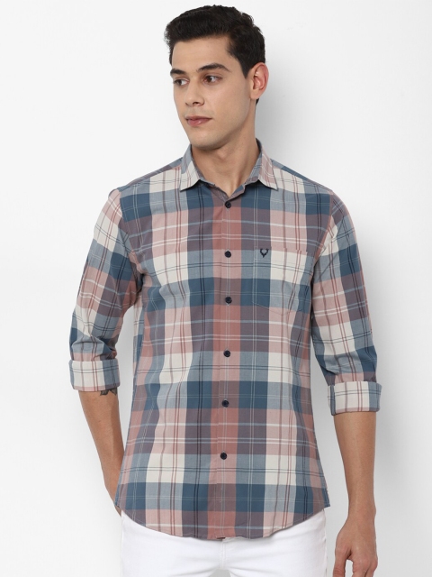 

Allen Solly Men Green & Brown Slim Fit Checked Casual Cotton Shirt