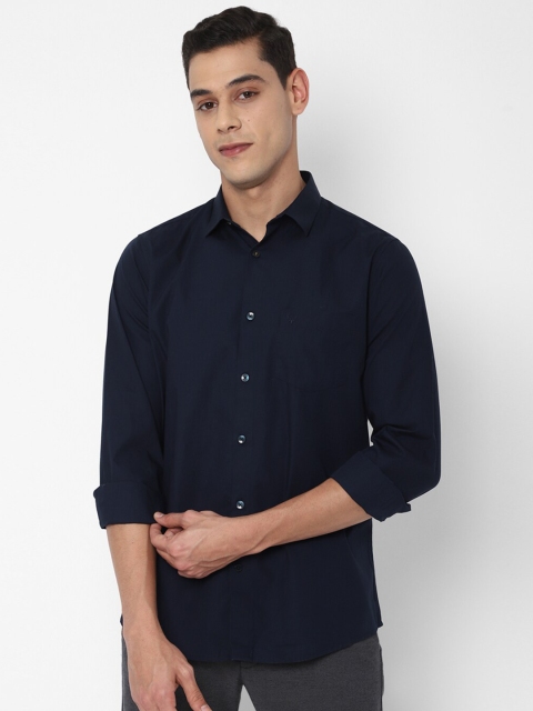 

Allen Solly Men Navy Blue Slim Fit Casual Cotton Shirt