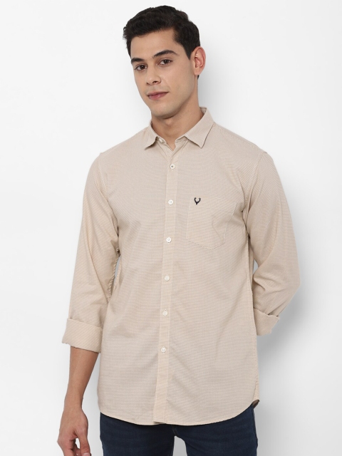 

Allen Solly Men Beige Slim Fit Printed Casual Cotton Shirt