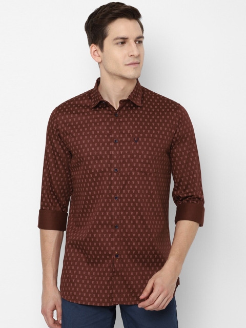 

Allen Solly Men Brown Slim Fit Printed Casual Cotton Shirt
