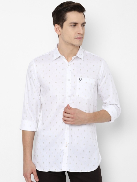 

Allen Solly Men White Slim Fit Printed Casual Cotton Shirt