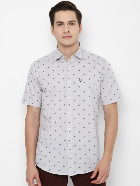 

Allen Solly Men Grey Slim Fit Printed Casual Cotton Shirt