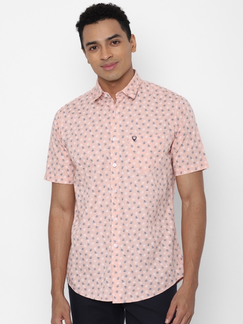 

Allen Solly Men Peach Slim Fit Printed Casual Cotton Shirt