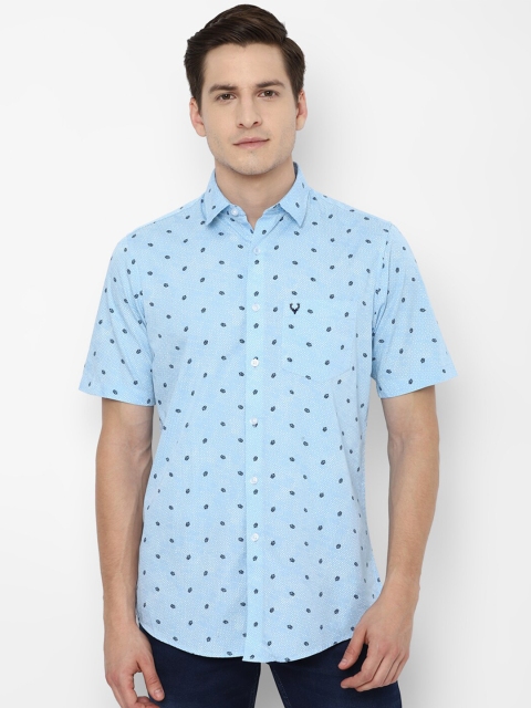 

Allen Solly Men Blue Slim Fit Printed Casual Cotton Shirt