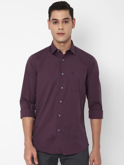 

Allen Solly Men Purple Slim Fit Printed Casual Cotton Shirt