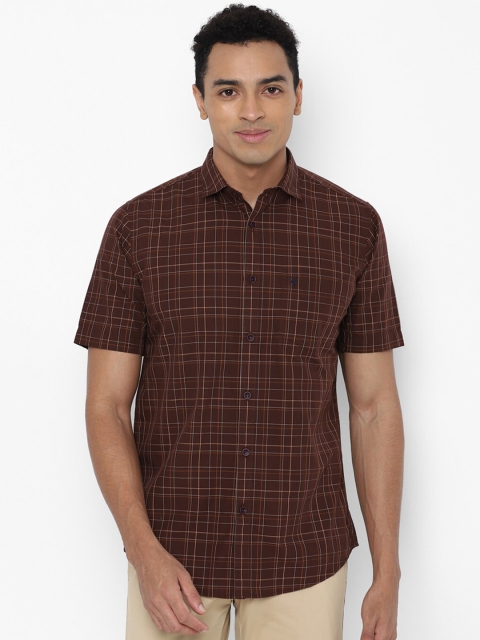 

Allen Solly Men Brown Slim Fit Tartan Checked Casual Cotton Shirt