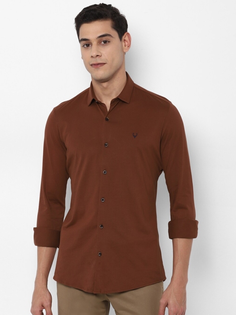 

Allen Solly Men Brown Slim Fit Pure Cotton Casual Shirt