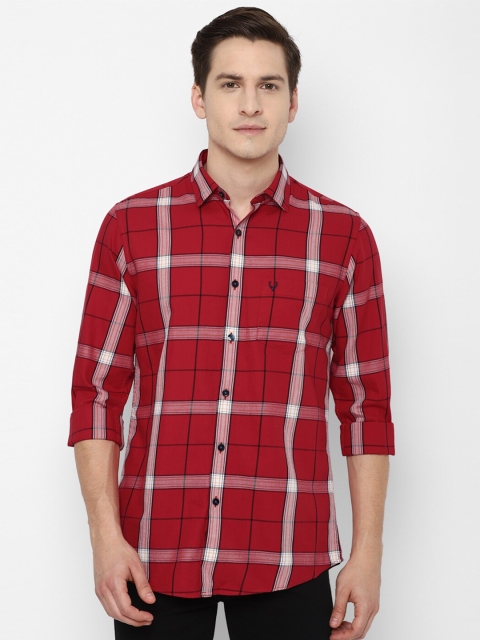 

Allen Solly Men Red Slim Fit Tartan Checks Pure Cotton Casual Shirt