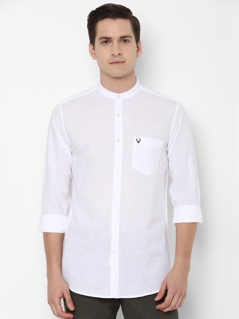 

Allen Solly Men White Slim Fit Cotton Linen Casual Shirt