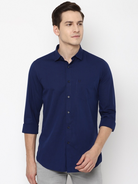 

Allen Solly Men Navy Blue Slim Fit Cotton Casual Shirt