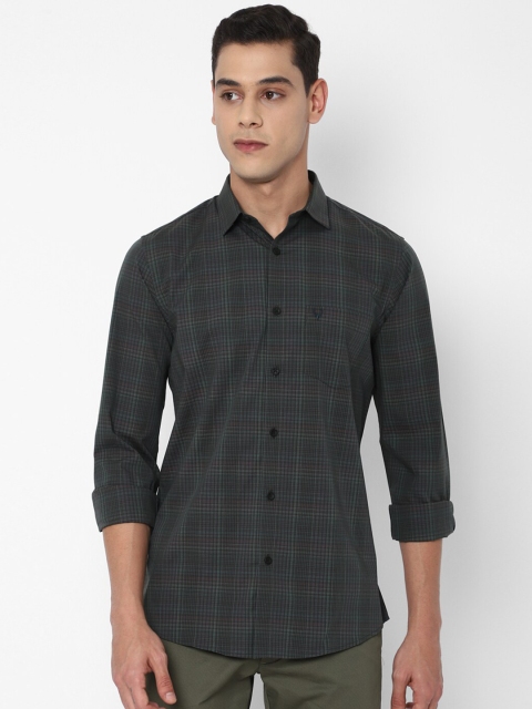 

Allen Solly Men Grey Slim Fit Tartan Checks Checked Casual Shirt