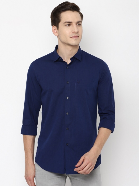 

Allen Solly Men Navy Blue Slim Fit Cotton Casual Shirt