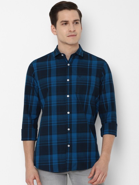 

Allen Solly Sport Men Navy Blue Tartan Checks Checked Casual Shirt