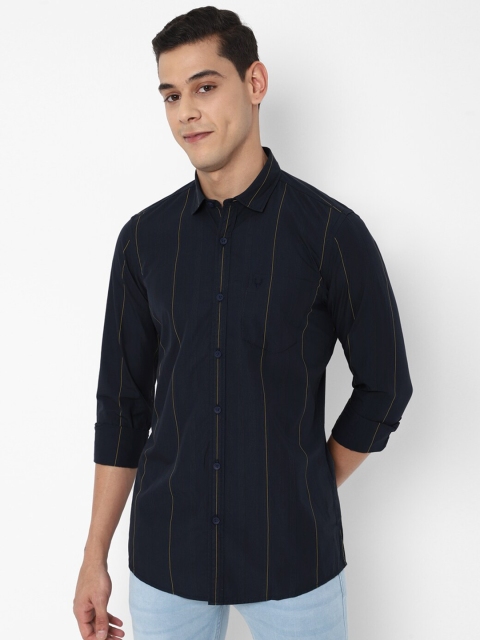 

Allen Solly Sport Men Navy Blue Striped Cotton Casual Shirt