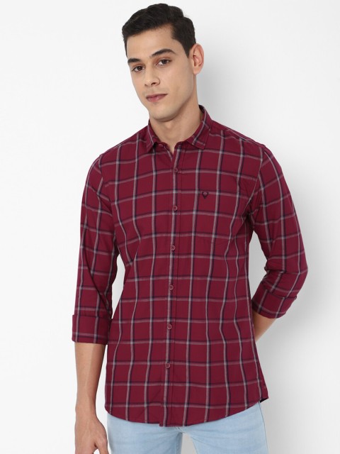 

Allen Solly Sport Men Maroon Checked Cotton Casual Shirt