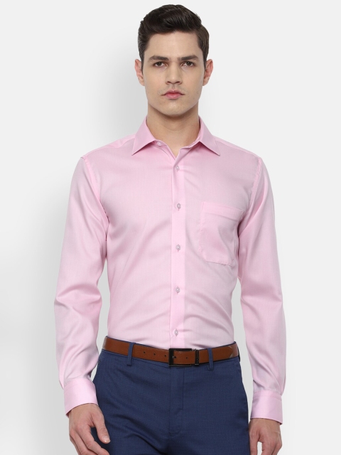

Louis Philippe Men Pink Solid Pure Cotton Plus Size Regular Fit Formal Shirt