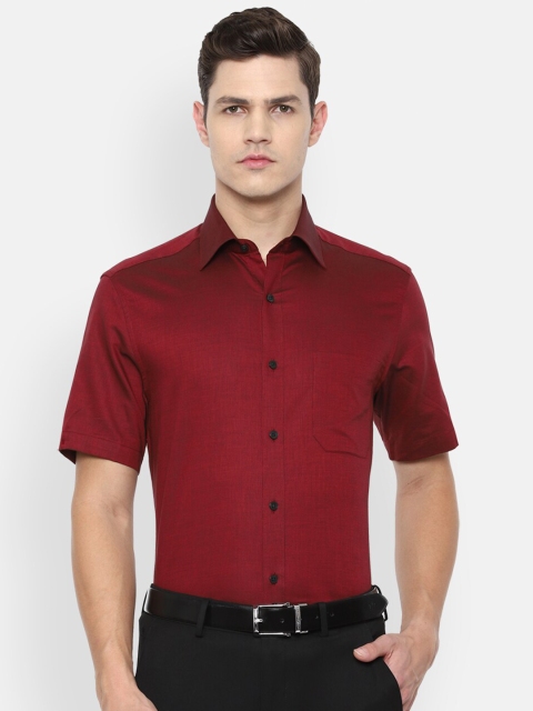

Louis Philippe Men Maroon Solid Formal Shirt