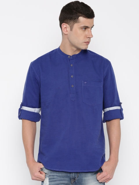 

PIVOTO Men Blue Slim Fit Short Kurta