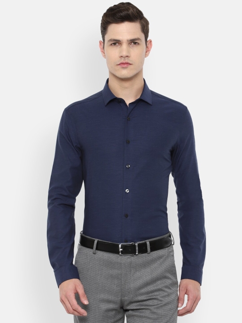 

Louis Philippe Men Navy Blue Solid Slim Fit Formal Shirt