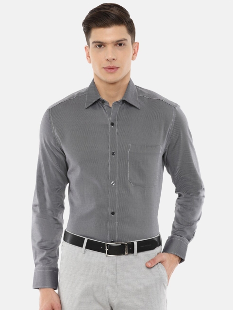 

Louis Philippe Men Grey Solid Pure Cotton Regular Fit Formal Shirt