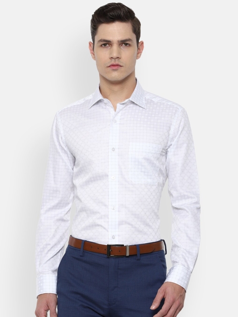 

Louis Philippe Men White Checked Formal Shirt