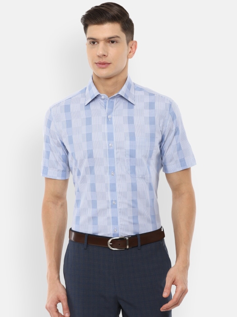 

Louis Philippe Men Blue Checked Formal Shirt