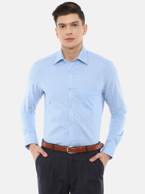 

Louis Philippe Men Blue Printed Formal Shirt