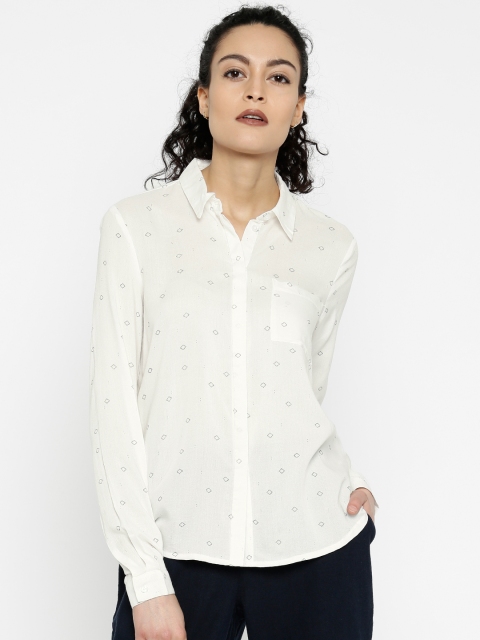 

Vero Moda Women White & Black Printed Casual Shirt